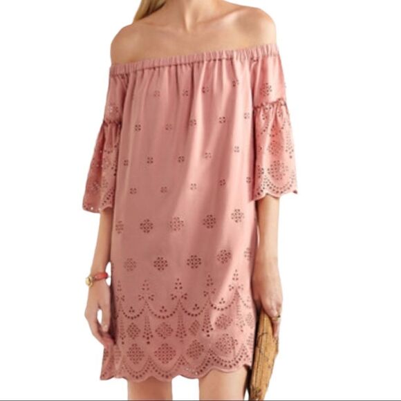 Madewell Dresses & Skirts - MADEWELL Pink Eyelet Off-Shoulder Casual Dress | Size 0